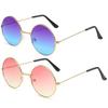 Gafas de Sol de Moda de Marco Metálico de Montura Completa Gafas Hippies para Adultos Niños Gafas Redondas Retro de Color