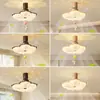 Lâmpada de ventilador de flor de madeira original vintage novo estilo chinês flor retrô lâmpada de quarto ventilador de teto silencioso para proteção ocular restaurante