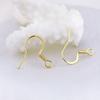 Accesorios de joyería DIY, chapado en acero inoxidable, color oro real de 18 quilates, protección del medio ambiente, gancho para la oreja, pendientes DIY hechos a mano, material de gancho para la oreja