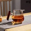 Juego de Té Kung Fu Japonés Resistente al Calor Vidrio Espesado Mango de Madera Gongbei Mango Lateral Taza Gongdao Mar de Té Colador de Té Filtro Separador de Té