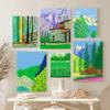Novo David Hockney Normandy Primavera Coleção Pintura Paisagem Verde Nicho Decorativo Core Poster