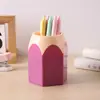 Portalápices Colorido Multifuncional Bloqueo de Color Portalápices Papelería Estudiante Organizador de Escritorio Oficina Gran Capacidad Almacenamiento Hexagonal