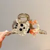 Pinza para el Pelo de Flor para Cabello Grueso en la Parte Trasera de la Cabeza, Pinza para el Pelo de Lazo Linda y Sencilla, Tamaño Grande para Mujeres, Popular Pinza de Tiburón de Acrílico