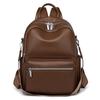 Mochila Gran Capacidad Mochila Casual 2025 Nuevo Pu de Alta Gama Retro Bolso de Mujer Viajero Simple Bolso de Mujer