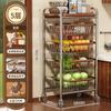 Estante de Almacenamiento de Cestas de Cocina, Multicapa, de Pie, Móvil, para Almacenar Frutas y Verduras, Carro Doméstico Multifuncional