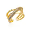 Anel de Zircônia Resistente de Luxo Leve para Mulheres, Design de Linhas Cruzadas com um Toque de Alto Padrão, Totalmente Cravejado com Diamantes, Anel Geométrico, Joia Feminina
