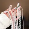 Horquilla de Cinta de Moño Blanco Crema con Encaje Estilo Ballet Dulce y Linda Horquilla Estilo Coreano Nuevos Super Accesorios para el Cabello de Hada para Mujeres
