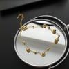 Acero de titanio que no se decolora, hipoalergénico, retención de color en acero de titanio, cuentas de transferencia, cuentas, guisantes dorados simples, cadena para el pie, tobillera, pulsera