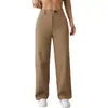 Pantalones Casuales de Mujer de Estilo Nuevo Transfronterizo Europeo y Americano, Color Sólido, Cintura Alta, Cómodos para el Trabajo y el Viaje, Pierna Ancha, Elegantes, Rectos, Largos para Mujer