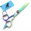 Tijeras de Peluquería Personalizadas de 5.5 pulgadas con Pelo Verde, Tijeras para Cortar el Cabello, Tijeras Planas, Tijeras Entresacadoras