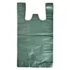 Bolsas de plástico verdes personalizadas, bolsas tipo chaleco de grado alimenticio, bolsas para alimentos, bolsas tote para paquetes de 5 kg, 26 bolsas tipo chaleco verde oscuro