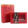 Caja de Regalo Plegable Rectangular Flor Roja Hongo Caja de Empaque Caja Vacía 250g 500g Productos Secos Caja de Regalo Hongo de Montaña Cartón