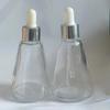 Botella de vidrio cónica de 50 ml, botella con gotero para esencias, botella para aceites esenciales, botella para aromaterapia, botella de vidrio cosmético.