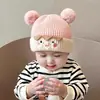 Gorro Infantil para Otoño e Invierno, Lindo y Adorable Gorro de Lana Tejida para Niños, Grueso y Cálido con Protección para los Oídos a Prueba de Viento para Niñas