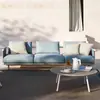 Sofá Nórdico de Exterior Sofá Impermeable de Ratán para Exteriores Silla Combinación de Mesa de Café para Patio Terraza Balcón Exterior