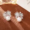 Pendientes de Perla con Circonita Brillante de Alta Gama, Modernos, Exquisitos y Versátiles, Pendientes Estilo Celebridad de Internet, Pendientes para el Viaje Diario