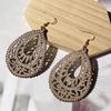 Aretes Geométricos Huecos de Estrella Europeos y Americanos Poliko Mia Literarios Retro de Alta Gama Aretes de Madera Estilo Étnico
