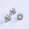 Contas Espaçadoras Coroa Banhadas a Ouro 14K que Preservam a Cor Porta-Contas com Zircônias Microcravejadas Tampa de Flor Acessórios para Pulseira Colar DIY Atacado