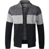 Tejido de punto con cuello alto y manga larga para hombre 2025 Otoño e Invierno Nuevo estilo Chaqueta suéter casual para hombre Chaqueta con forro polar para hombre