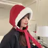 Chapéu de Inverno Feminino com Forro de Fleece, Espessado para Proteção contra o Frio, Uso Duplo como Bolsa, Chapéu de Algodão Peludo, Chapéu Quente que Protege as Orelhas