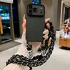 Funda de Teléfono TPU con Ventana Grande y Cuerda Tejida Adecuada para Apple 17Promax Color Sólido 16 Tendencia 15/11 Dopamina