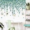 Hojas de planta verde enredadera decoración de pared pegatinas de pared sala de estar dormitorio decoración pegatinas autoadhesivas colgante de hoja colgante