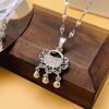 Collar Ping an Lock Ruyi Lock de Acero Titanio para Mujer Cadena Clavicular Estilo Coreano Moda Celebridad de Internet Mismo Estilo Lujo Ligero Nicho Moderno Lujo Ligero