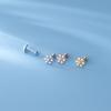 Nalan s925 brincos de prata fresco Natal simples único diamante floco de neve fio luz contas elegantes brincos M00021