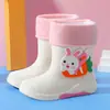 Botas de Lluvia de Dibujos Animados para Niños de Primaria Niños Medianos y Grandes Botas de Lluvia Impermeables Botas de Agua de Caña Media Botas de Lluvia Desmontables Forradas de Polar para Niños y Niñas