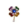 Nova Broche de Trevo de Quatro Folhas com Zircônia Verde Feminina Jaqueta de Terno de Alta Qualidade Corsage de Alta Qualidade Alfinete de Gola Fivela de Lenço de Seda