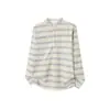 Camiseta de manga larga con cuello redondo y rayas retro estética nueva y perezosa, top de primavera/otoño, estilo coreano relajado