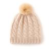 Cachecol 2026 Outono e Inverno Novo Feminino de Alta Qualidade Cor Sólida Padrão Torcido Pom-Pom Espessado Quente Fashionável Tricô Casual Chapéu