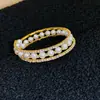 Pulseira Aberta de Duas Camadas com Pérolas e Cristais de Diamante, Pulseira de Luxo Leve e de Alta Qualidade, Elegante, Moderna e Exquisite, Pulseira Versátil para Mulheres