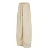 Calça Casual Nanxia com Cintura Elástica, Algodão e Linho Bicolor, Estilo Americano Old Money, Respirável, Com Caimento, Calça Longa Simples para Homens, Verão