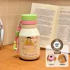 Nueva taza térmica de acero inoxidable 316 con temática de princesa rosa, diseñada para estudiantes y niñas, con un diseño simple y lindo, y un color blanco lechoso