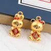 Nuevos accesorios de joyería DIY de oro de arena de Vietnam colgante de conejo oso Fu Xiong Conejo Fu pulsera hueca accesorios para tocado