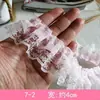 Encaje Ancho de 12 cm Chifón Engrosado Doble Capa Plisado Puño Fruncido Vestido de Muñeca Dobladillo de Falda Larga Adornos