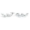 Aretes de Titanio F136 con Forma de Hoja e Incrustaciones de Circonita, Piercings para Nariz, Piercings para Cartílago de la Oreja, Joyería para Perforaciones de Aleación de Titanio G23, Piercings para Cóclea