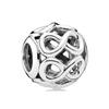 Pulsera Pangadora de Plata Esterlina S925 Hueso de Serpiente Cuentas con Cuentas Cuentas Corazón del Océano Joyería DIY de Venta Caliente