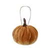 Calabazas de Terciopelo Coloridas Personalizadas con Cuerdas para Colgar, Decoraciones de Otoño para Halloween, Venta al por Mayor Directamente del Fabricante, Calabazas Realistas Envueltas en Tela