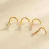 Joyas para Piercing de Nariz de Titanio G23 Barra S F136 Titanio Incrustado Zircón Clavo de Nariz Moda Versátil Popular Europeo y Americano Joyería de Comercio Exterior