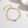 Lote Misto de Pulseiras de Aço Titânio Galvanizado a Vácuo PVD com Acabamento de Luxo, Joias de Aço Inoxidável para Venda Transfronteiriça Que Não Desbotam no Verão, Personalizáveis para Mulheres