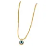 Moda Europea y Americana Simple Retro Ojo del Diablo Collar Ojo Turco Azul Ojo Único Collar Estilo Callejero