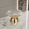 Placa de Frutas Pétala Nova de Luxo Leve com Pé Alto Sala de Estar de Alta Qualidade Placa de Frutas com Drenagem Mesa de Café em Casa Placa de Exibição de Lanches e Frutas Secas