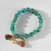Pulsera de esmalte color gris incienso luminoso con pan de oro Pulsera método antiguo de Zibo para hombres y mujeres bestia devoradora de oro cuentas de esmalte de colores multicolores Duobao al por mayor