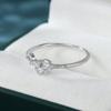 Anillo de Plata de Ley 925 Green Sky con Diseño de Lazo y Diamante Blanco en Forma de Gota de Agua Joyería Versátil de Alta Gama para Mujer de Compromiso y Boda