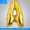 Balão de folha de alumínio dourado brilhante de 16 polegadas com letras e números em inglês para decoração de festa de aniversário, banquete, cerimônia de casamento