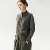 Chaleco de Mujer sin Mangas de Cachemira Nuevo Otoño 2026 Cárdigan de Medio Cuello Alto Chaleco Chaqueta a Cuadros con Doble Cremallera