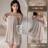 Lencería Sexy Talla Grande Vestido Transparente Encaje Deseo Puro Tirante Descubierto Camisón Apasionado No Necesita Quitarse
