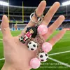 Nuevo Llavero Colgante de Regalo Casual Serie de Dibujos Animados de Fútbol de Goma Blanda de PVC 3D